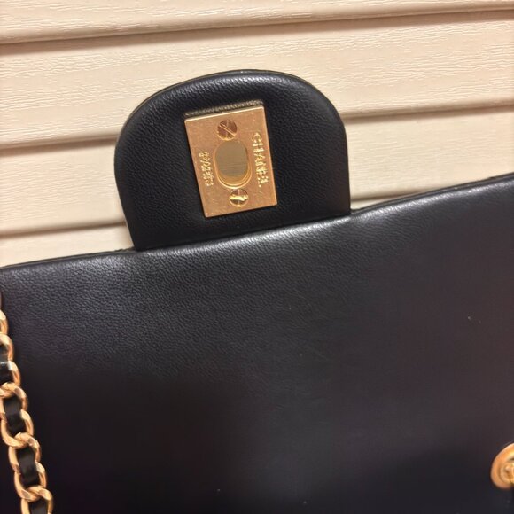 Chanel Black Quilted Flap Bag with Gold Ball Chain - Picture 7 of 10